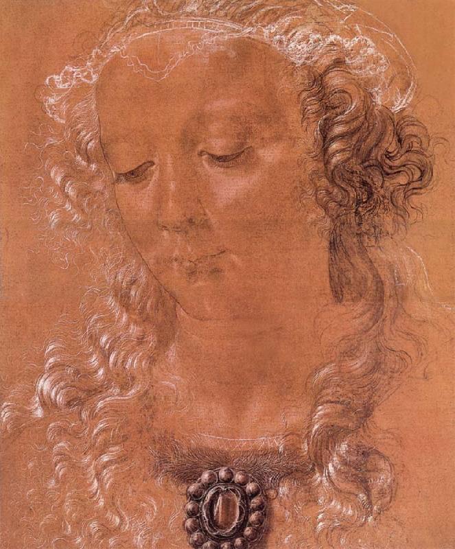 Andrea del Verrocchio Halfte second women head oil painting image